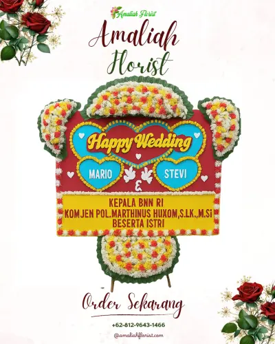 Karangan Papan Bunga Pernikahan di Kedungjati